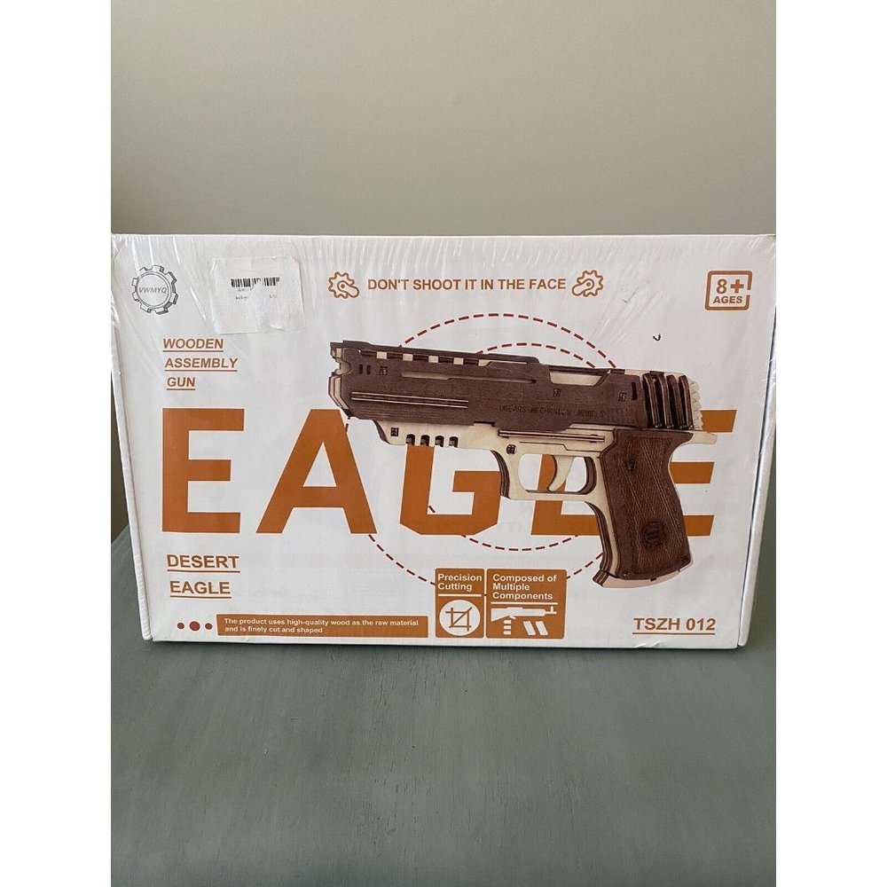 3D Wooden Assembly Gun Model Desert Eagle Toy Rubber Band Mechanical Model (NEW)